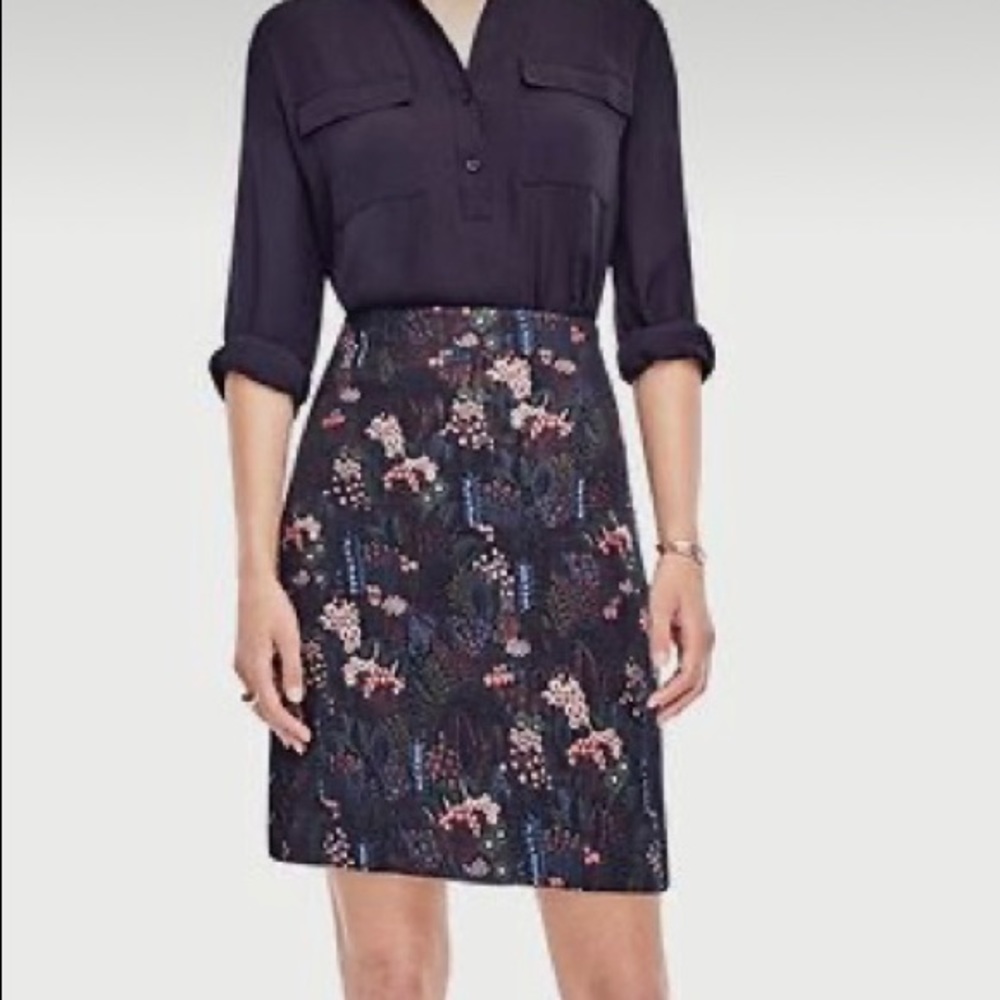 Ann Taylor Night Garden skirt, size 8P but fits like 6P